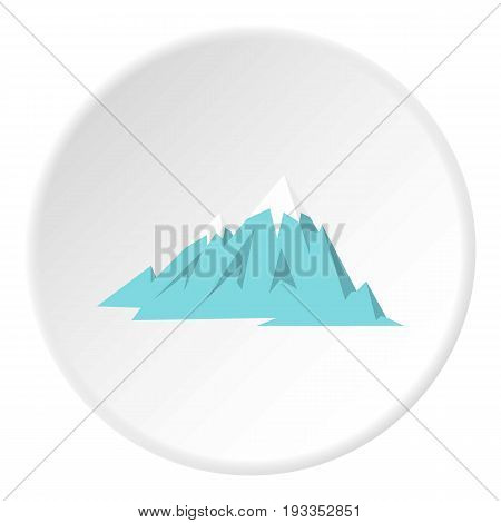 Rocky Mountains icon in flat circle isolated on white vector illustration for web