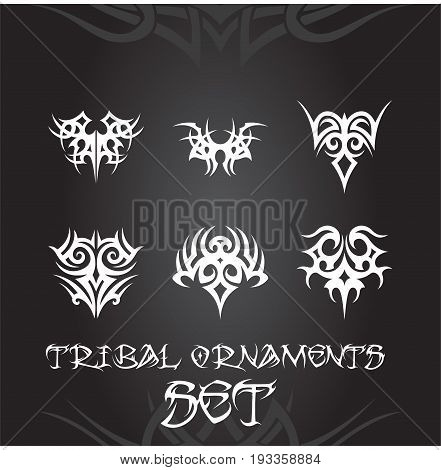 Tribal ornaments set for tattoo or deisngs