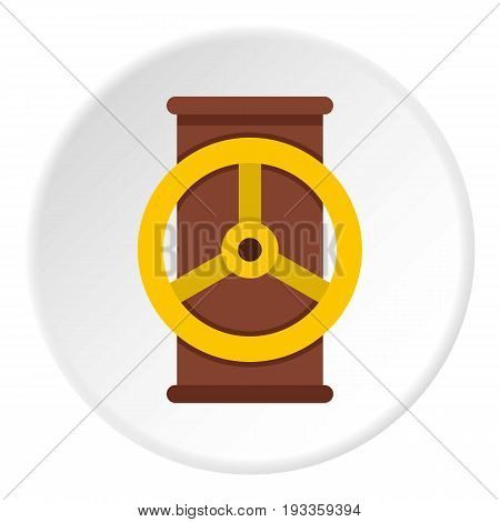Electric motor icon in flat circle isolated on white vector illustration for web