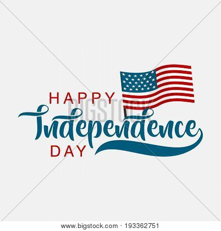 isolated happy independence day lettering, graphic design