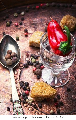 Alcoholic Drink With Red Pepper