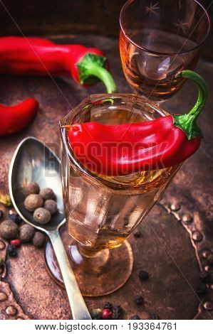 Alcoholic Drink With Red Pepper