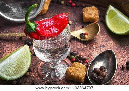 Alcoholic Drink With Red Pepper