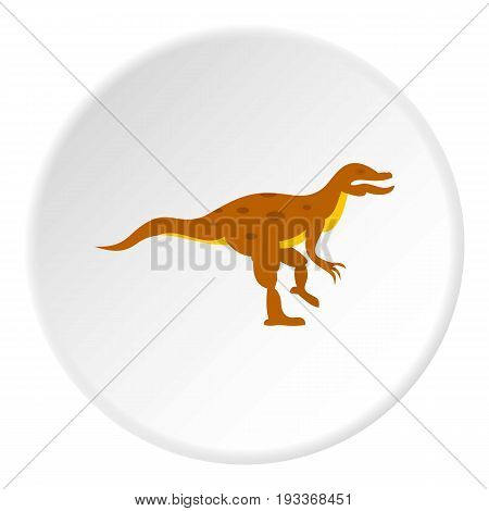 Ornithopod dinosaur icon in flat circle isolated on white background vector illustration for web
