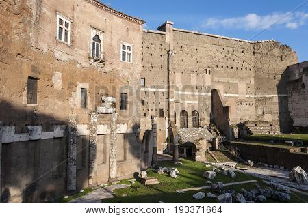 Views of the Temple of Trajan, Rome, Italy