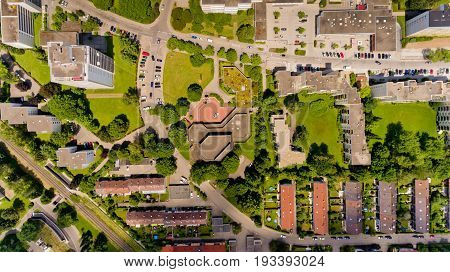 Top view of Memmingen city in Bavaria. Germany.