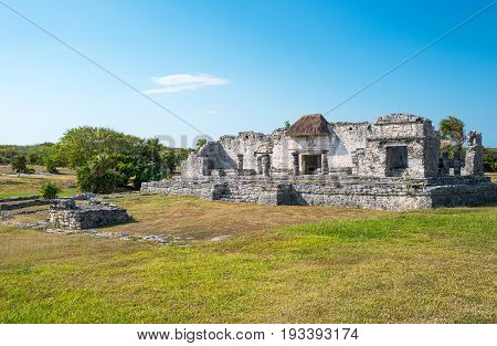 Tulum Mexico houses in the Mayan city archaeological site