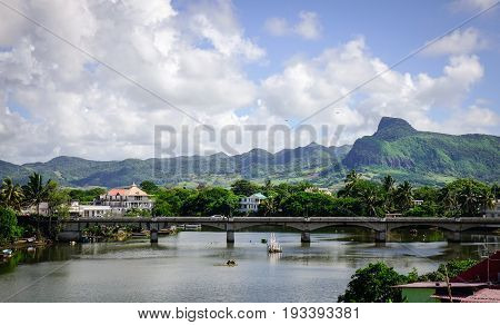 River Scene In Mahebourg, Mauritius