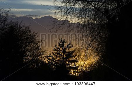 Beautiful Sunset Glowing Beneath An Approaching Stormfront