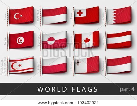 Vector set of flag labels of all countries