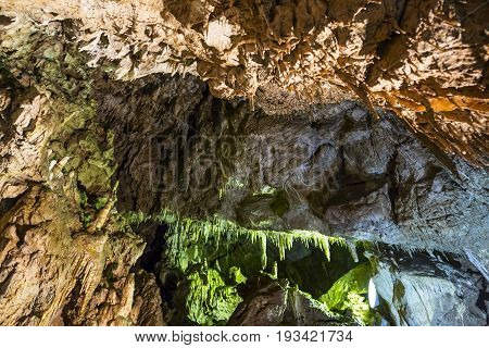 Inside Of A Beautiful Colourful Cave