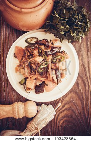 ajapsandali georgian dish of eggplant and meat