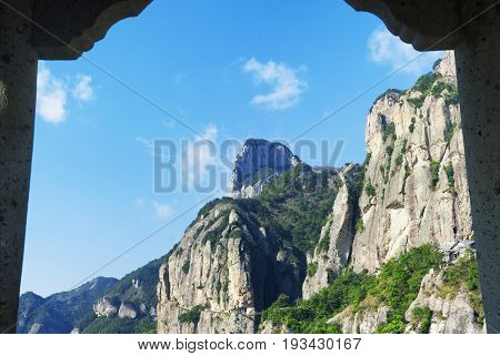Guanying peak mountains in the Fangdong scenic area of Yandangshan located in Zhejiang province China.