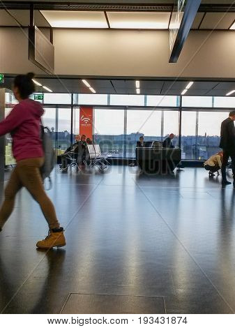Airport Departures Lounge In Vienna