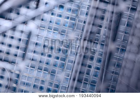 Steel lattice tray structured background. Abstarct white background