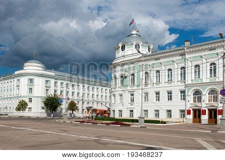 TVER RUSSIA - JULY 31 2016: the government building of the Tver region on The Sovetskaya street in the center of Tver city