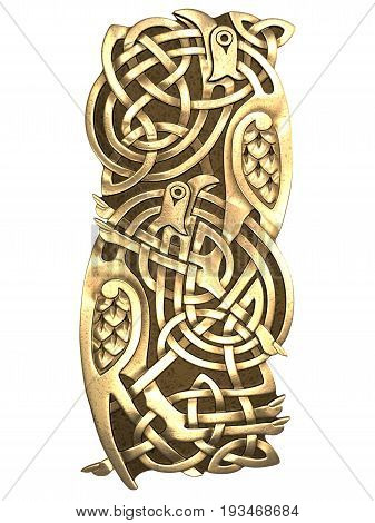 3D illustration Celtic ornament. Isolated white background.