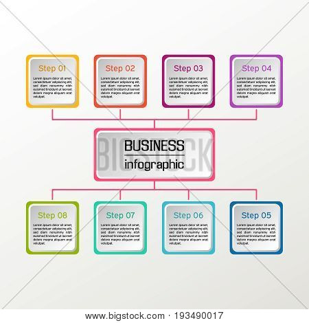 Vector square infographic. Business diagrams presentations and charts
