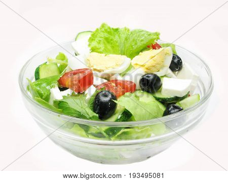 greek salad with cheese olive and tomato