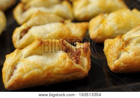 Puffs With Apple Jam On Backing Tray