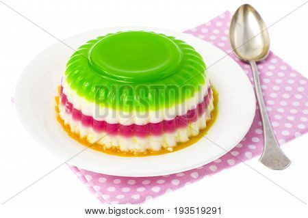 Easy low-calorie desser: fruit and berry jelly. Studio Photo