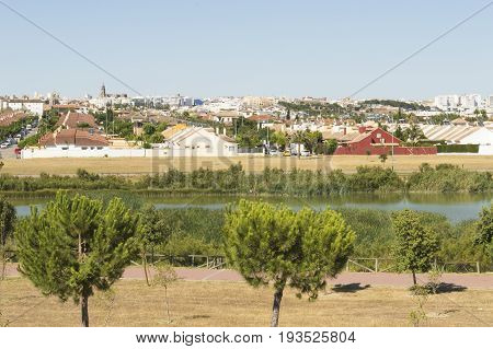 Jerez de la Frontera, Cadiz province, Andalucia, southern Spain, photo taken towards the lagoon of Torrox. Photo taken on: July 1, 2017