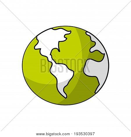 global earth plenet with geography ubication vector illustration