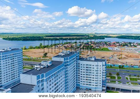 Minsk Streets From A Bird's-eye View. Flight Of A Quadrupter.