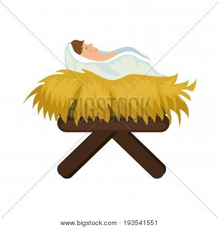 baby jesus icon over white background colorful design vector illustration