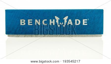 Winneconne WI - 26 June 2017: A box of Benchmade knife on an isolated background.