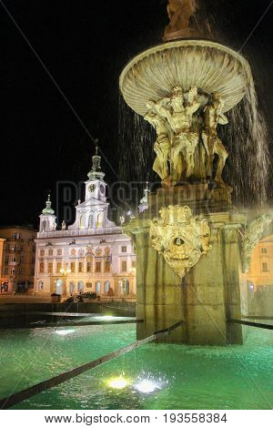 2017-07-01 - Ceske Budejovice City, Czech Republic - Namesti Premysla Otakara Ii. Samson Fountain