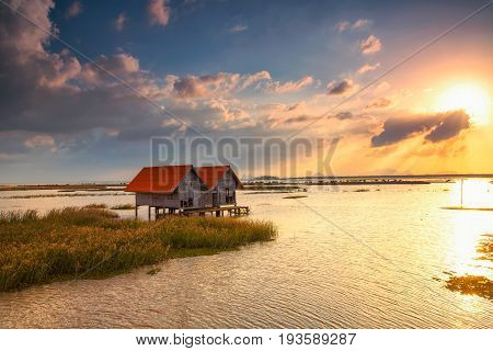 Small Wooden Hut At Chaloem Phrakiat 80 Phansa Rd., Phatthalung, Thailand