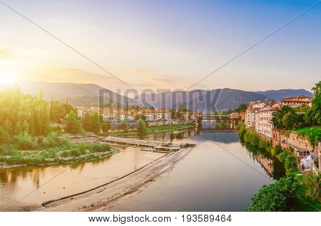 Bassano del Grappa Ponte Vecchio in Veneto Region Northern Italy