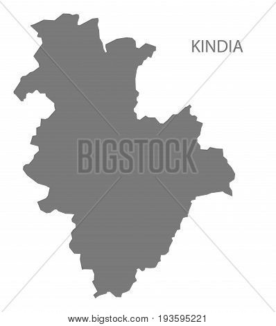Kindia Guinea map grey illustration silhouette shape