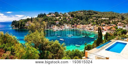  summer holiday in Greece - picturesque Loggos village in Paxos island