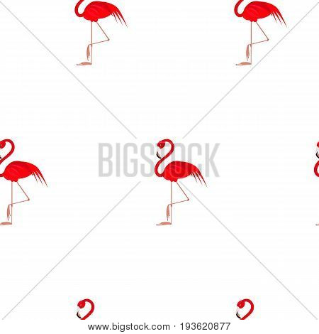Flamingo seamless pattern. Flamingo vector flat background design for fabric and decor. Pink flamingo on white background. Simlpe design.