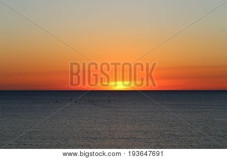 Beautiful Sunny sea sunset photograph close up