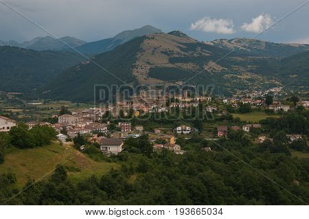 Beautiful view of Montereale village in Abruzzo