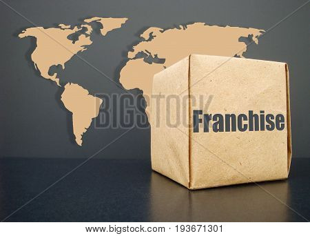 A franchise for the whole world. A symbol of giving a franchise.