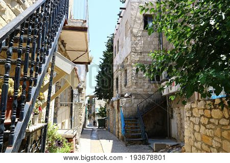 The ancient city of Safed in the north of Israel, the city of Kabbalists