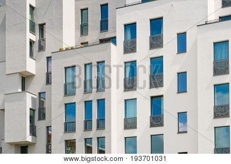 Modern apartment building facade - new apartment buildings exterior