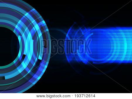 frequency wave with line technology abstract background, digital circle overlap  template, vector illustration
