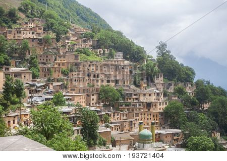 general view of the Masuleh village in Iran.