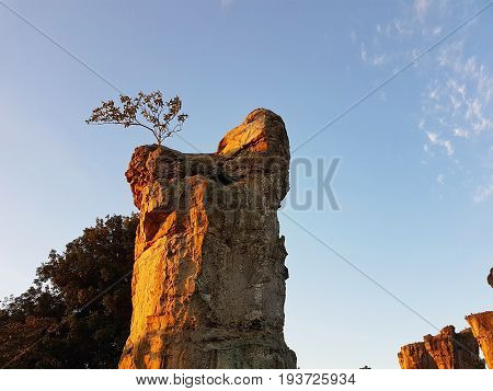 stone at MOR HIN KHAOW CHAIYAPHUM in the morning. It's Stonehenge of Thailand