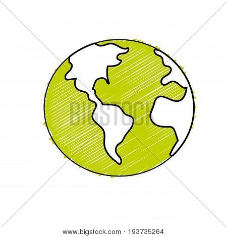 global earth plenet with geography ubication vector illustration