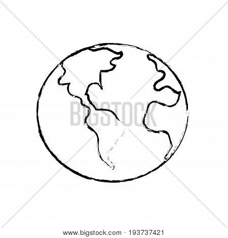 figure global earth plenet with geography ubication vector illustration