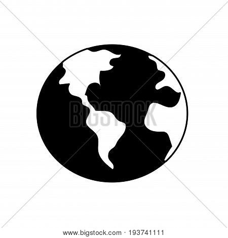 contour global earth plenet with geography ubication vector illustration