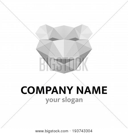 Image of a panther in polygonal style. Gray color. Logo for security agency or for antivirus application. EPS10.