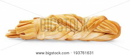 Soft cheese Chechil isolated on a white bacground