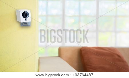 Security camera on living room. IP Camera